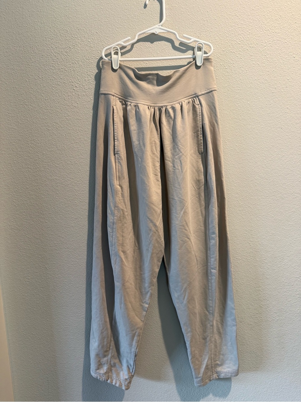 Prana Light Beige Ribbed Logo Top